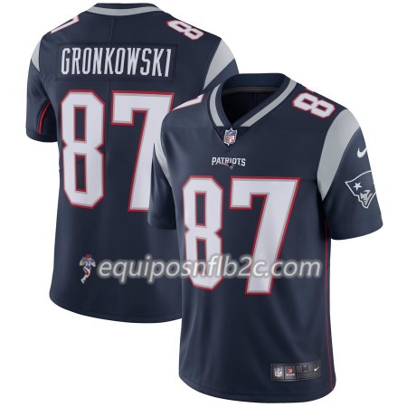 Camiseta Hombre NFL New England Patriots Rob Gronkowski 87 Nike Navy